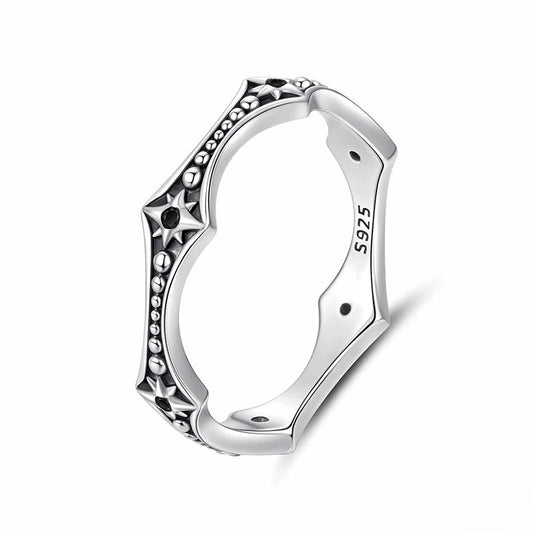 Starburst Curved Band Ring