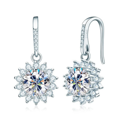 Sunflower Moissanite Hooks