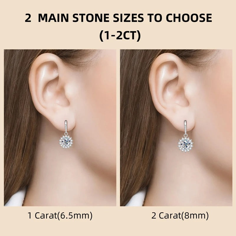 Sunflower Moissanite Hooks