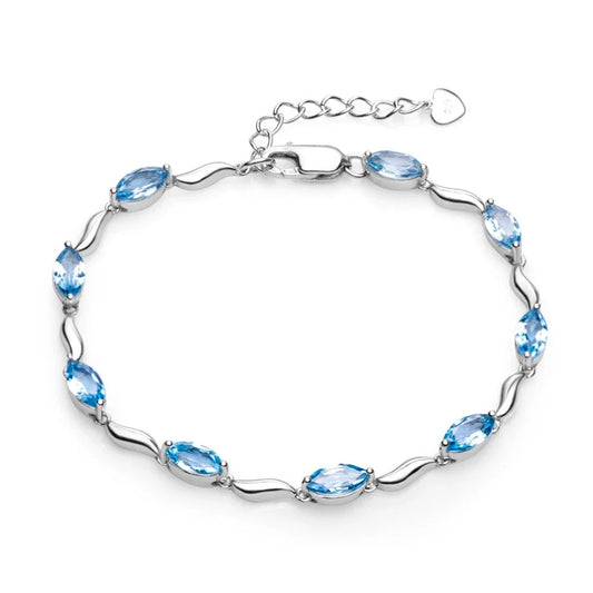 Radiant Gemstone Wave Bracelet