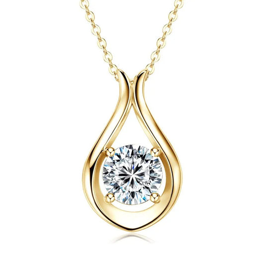 Teardrop Solitaire Moissanite Necklace (2.0ct)