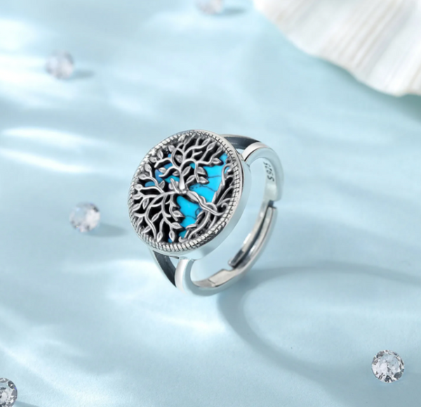 Sterling Silber Baum des Lebens Ring