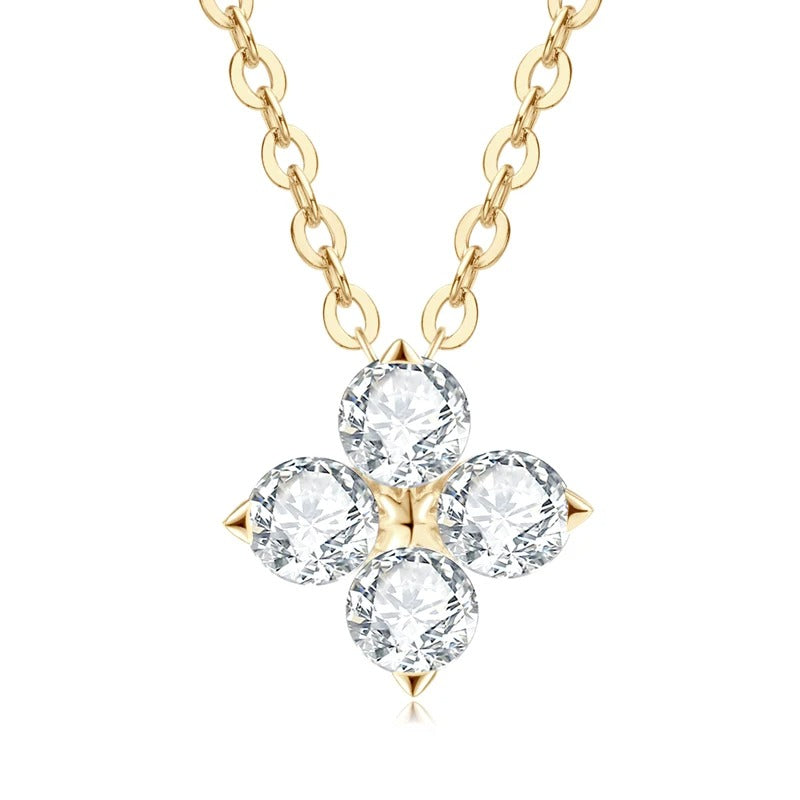 Vintage Moissanite Clover Necklace