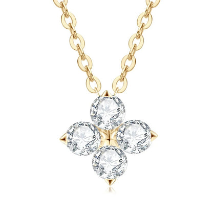 Vintage Moissanite Clover Necklace