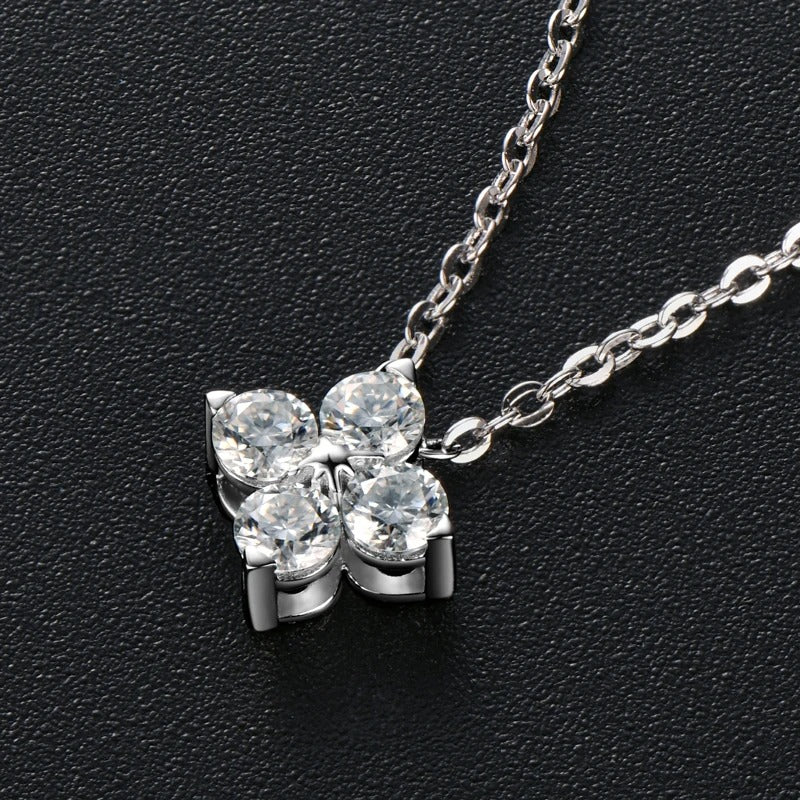 Vintage Moissanite Clover Necklace