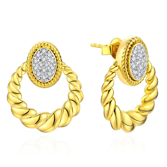 Vintage Twisted Pavé Moissanite Earrings