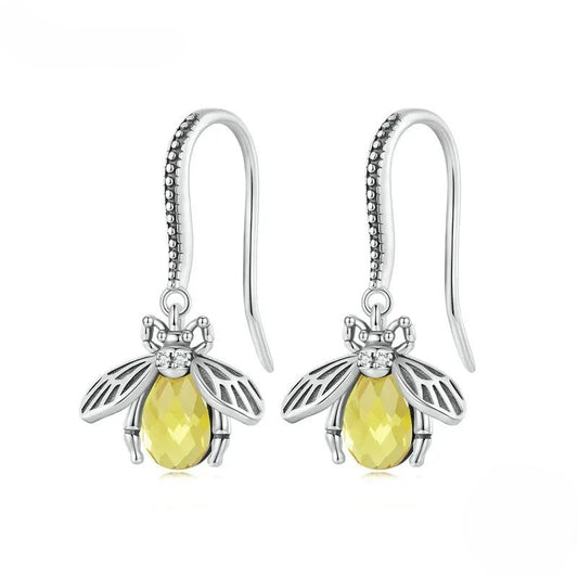 Yellow Honey Bee Earrings