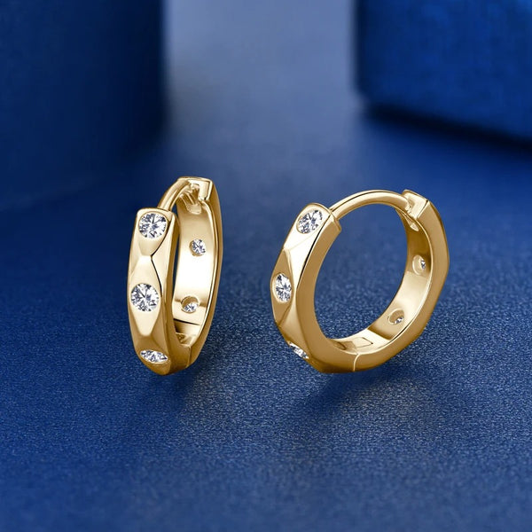 Moissanite Sparkle Hoop Earrings