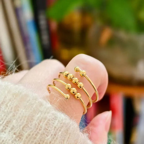 Minimalist Rotating Bead Anxiety Ring