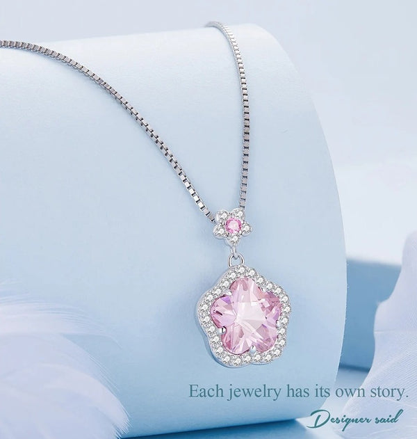 Pink Flower Star Necklace