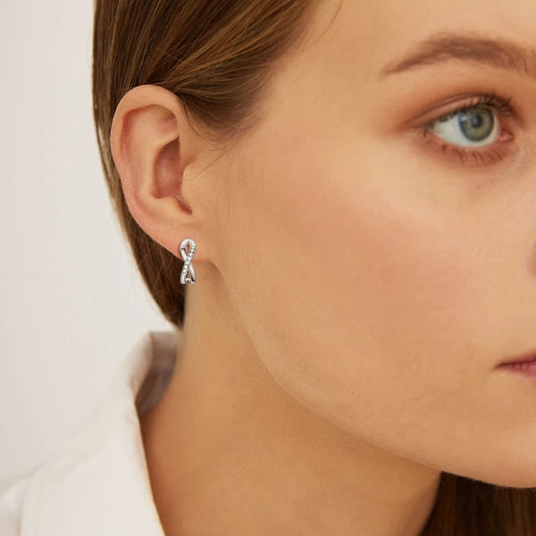 Infinity Moissanite Half Hoop Earrings