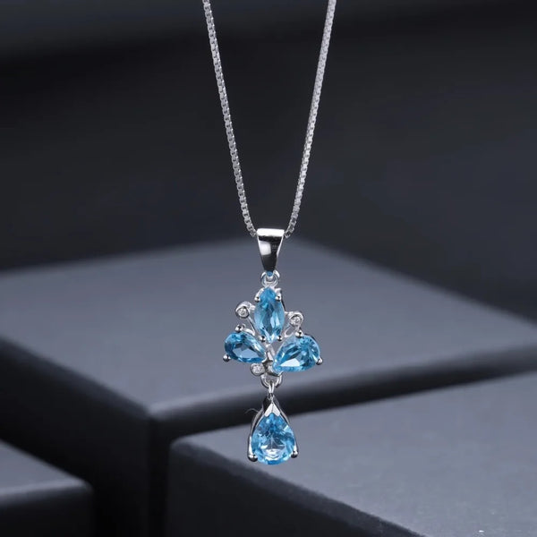 Elegant Blue Topaz Pendant