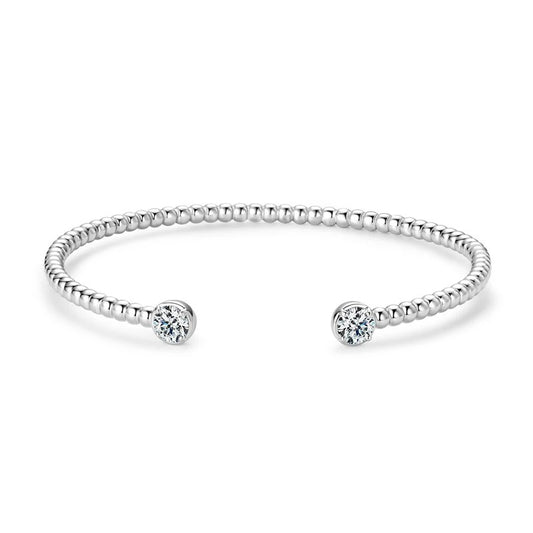 Elegant Moissanite Silver Cuff - CoFuze™