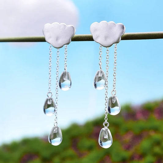 Crystal Cloud Tassel Earrings - CoFuze™