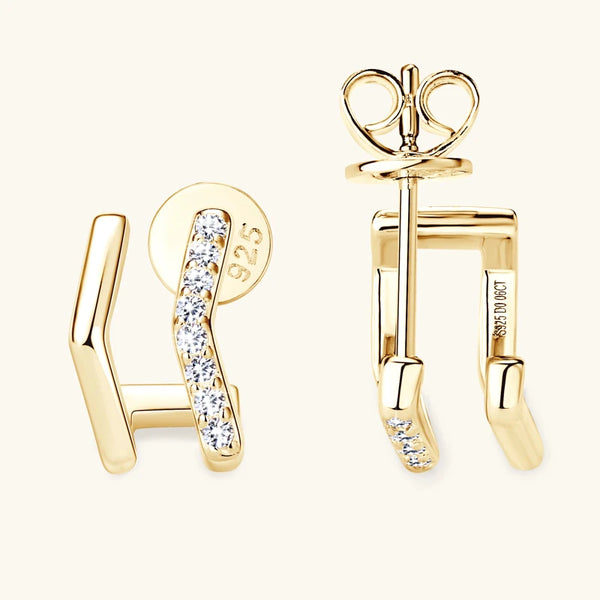 Sparkling Geometric Huggie Earrings - CoFuze™