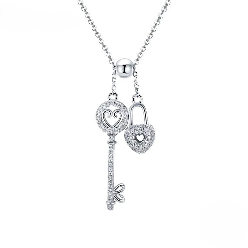 Key of Heart Silver Necklace - CoFuze™