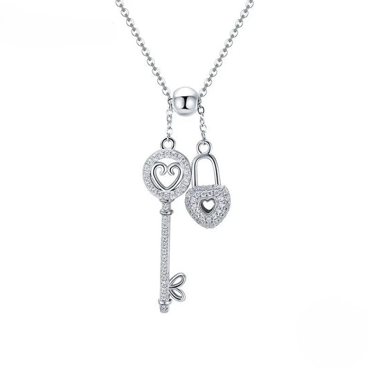 Key of Heart Silver Necklace - CoFuze™