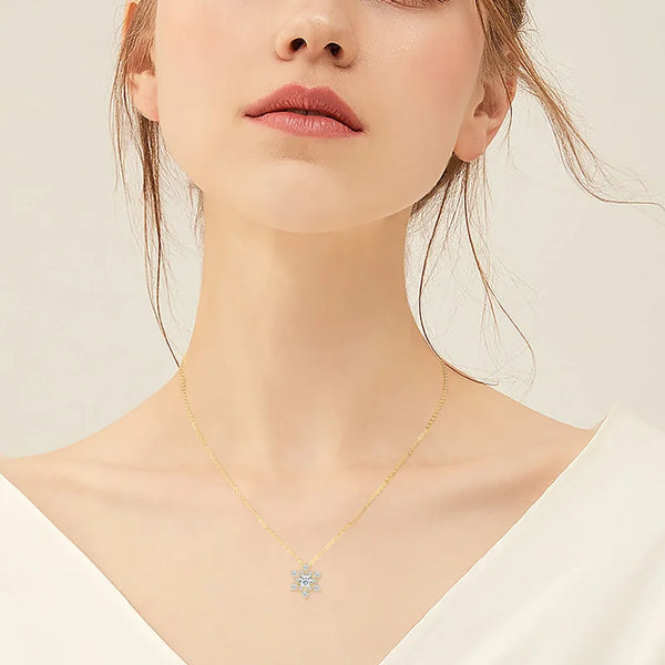 Aurora Frost Snowflake Necklace