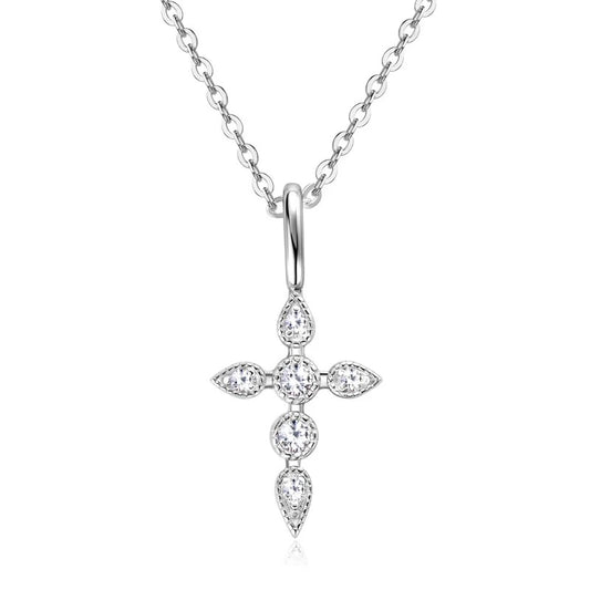 Radiant Moissanite Cross Necklace - CoFuze™