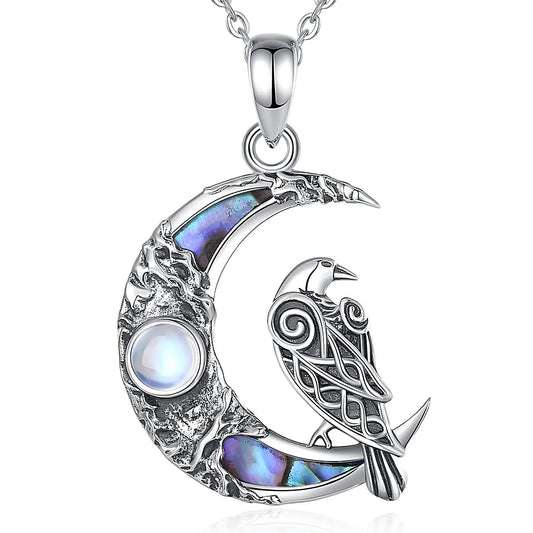 Viking Raven Moon Necklace Charm - CoFuze™