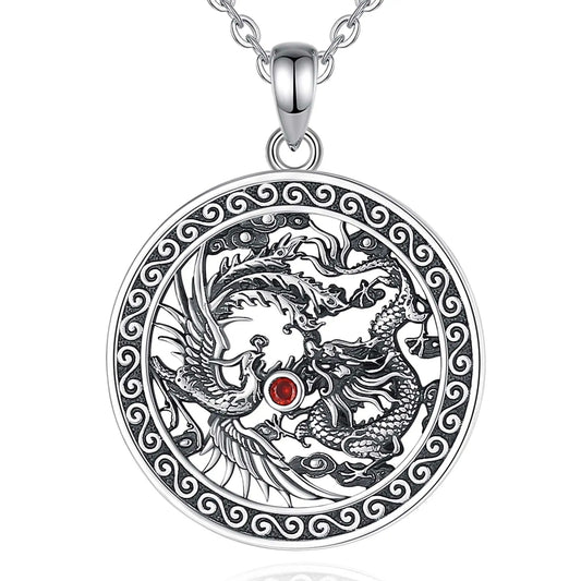 Phoenix Dragon Silver Necklace - CoFuze™
