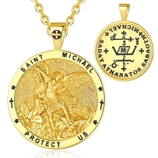 St. Michael Gold Pendant Necklace - CoFuze™