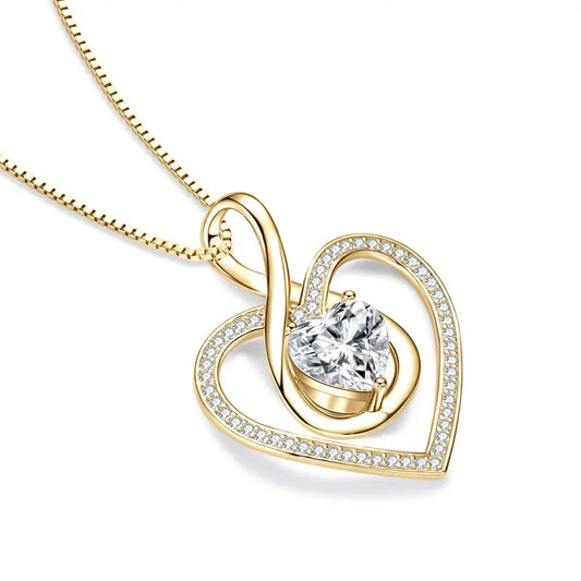 Sparkling Moissanite Heart Pendant Necklace - CoFuze™