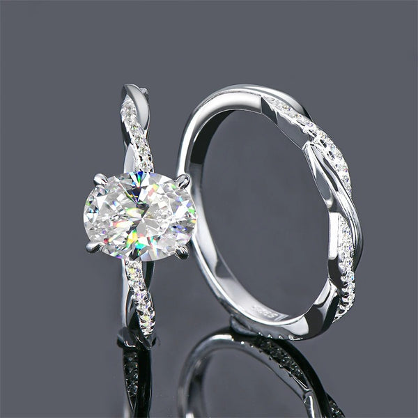 Sparkling Moissanite Ring Set