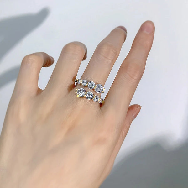 Sparkling Moissanite Wedding Band