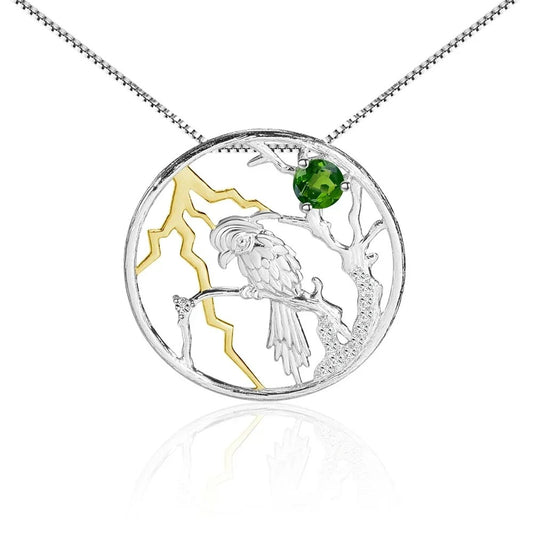 Swiss Blue Topaz Bird Necklace