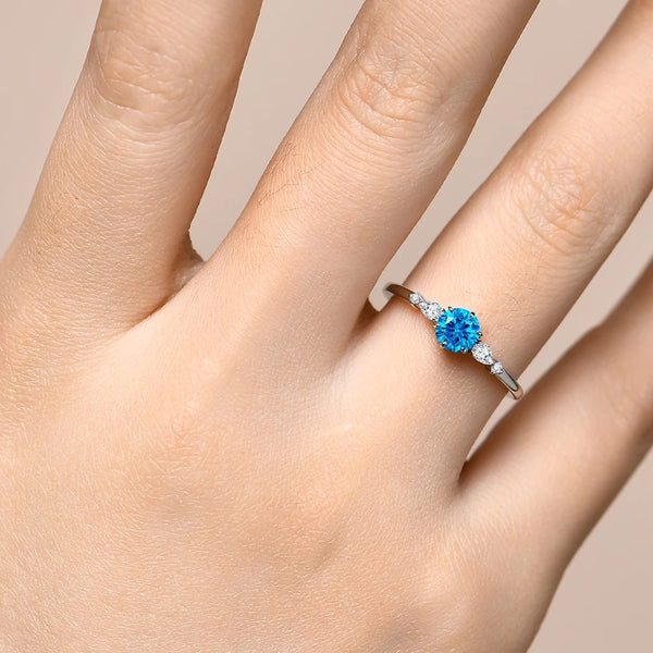 Bague Lumina Azure en moissanite