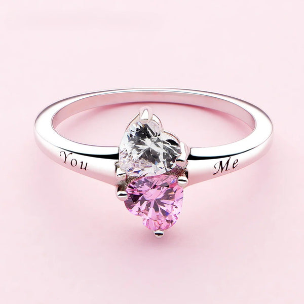 You & Me Twin Hearts Ring
