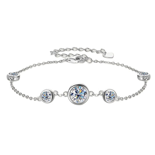 Sparkling Moissanite Charm Bracelet