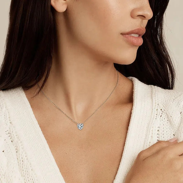 Radiant Heart-Cut Moissanite Necklace