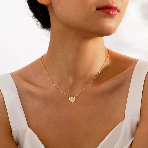 Paved Heart Moissanite Necklace