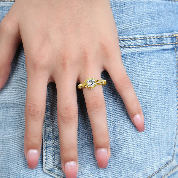 Vintage Art Deco Moissanite Ring (1ct)