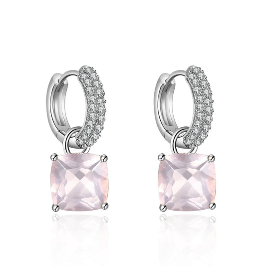Elegant Rose Quartz Drop Earrings
