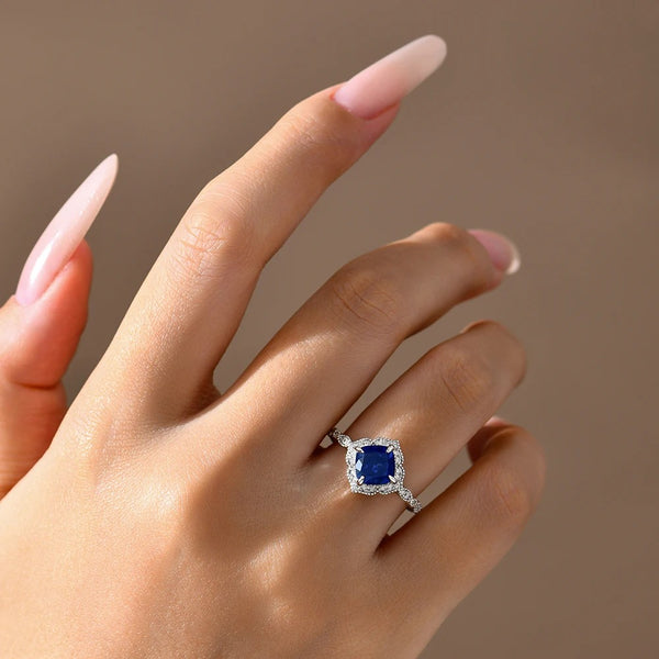Majestic Cushion Halo Sapphire Ring (2.0ct)