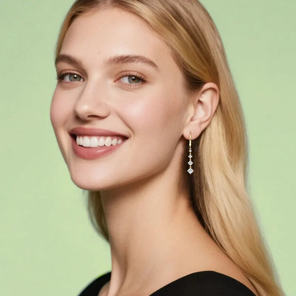 Graduated Moissanite Cascade Earrings