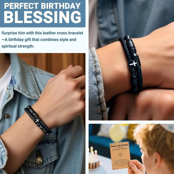 Joshua 1:9 Birthday Bracelet for Boys