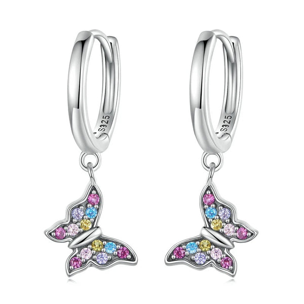 Multicolor Zircon Butterfly Earrings