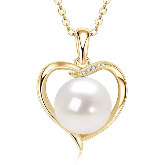 Open Heart Freshwater Pearl Pendant