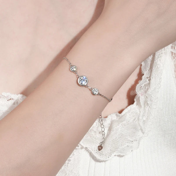 Sparkling Moissanite Charm Bracelet