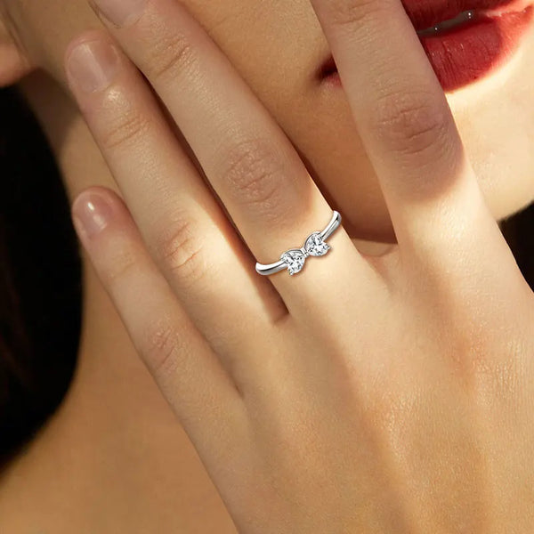 Elegant Bowknot Silver Ring