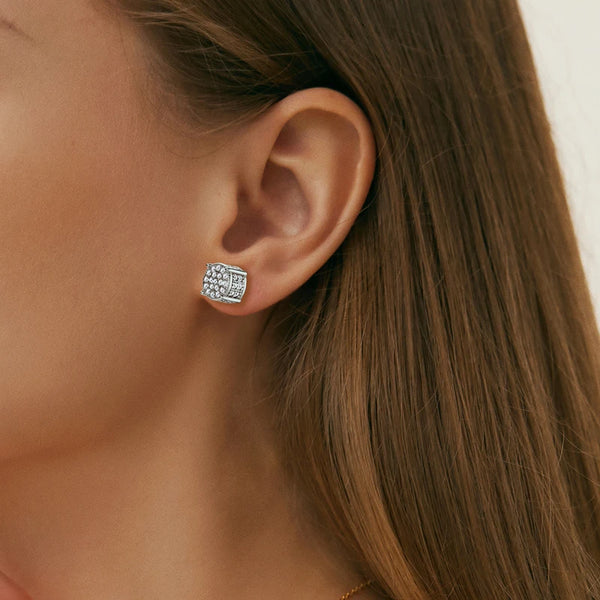 14K Gold Moissanite Stud Earrings