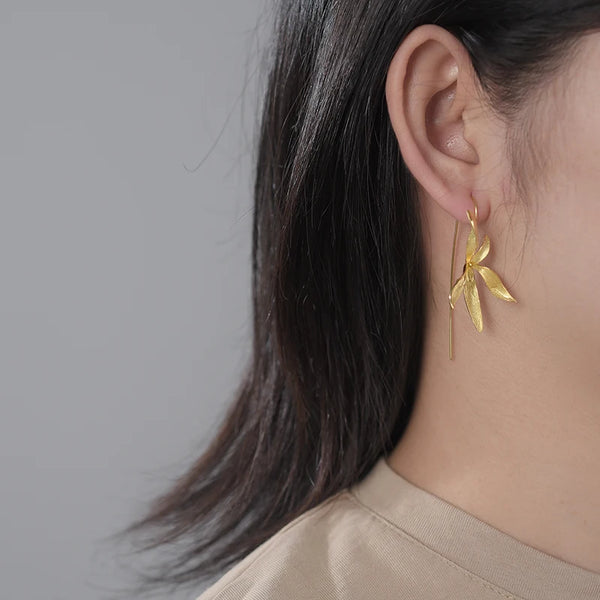 Elegant Orchid Dangle Earrings