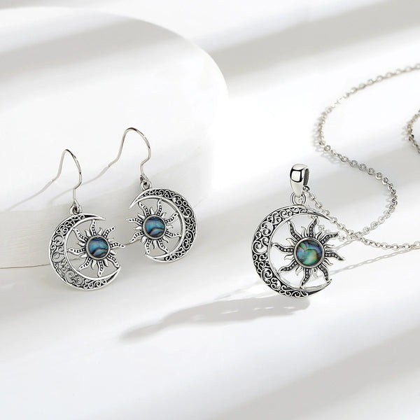 Moon Sun Abalone Jewelry Set