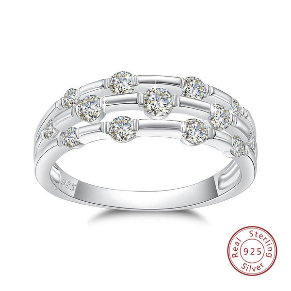 Shimmering Moissanite Wedding Band