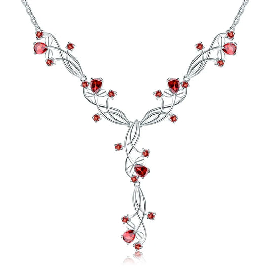 Garnet Elegance Bridal Necklace