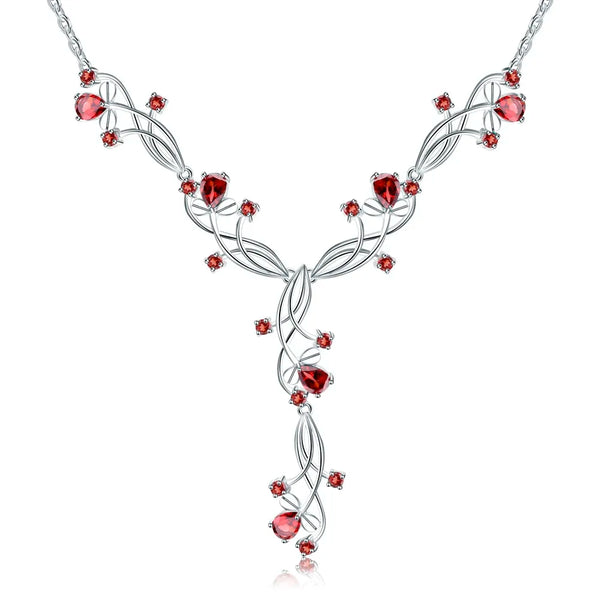 Garnet Elegance Bridal Necklace